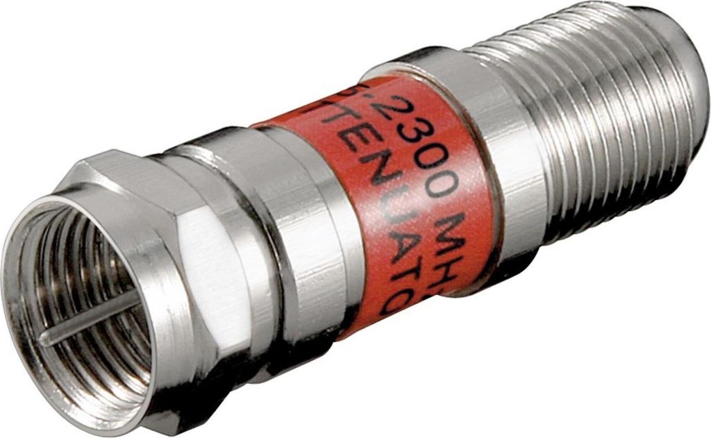 Goobay SAT Dämpfungsglied 6 dB - F-Stecker > F-Buchse