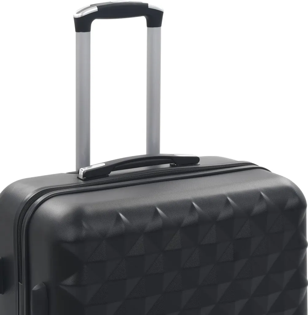 Set de valises rigides 3 pièces noir avec roulettes multidirectionnelles - 6