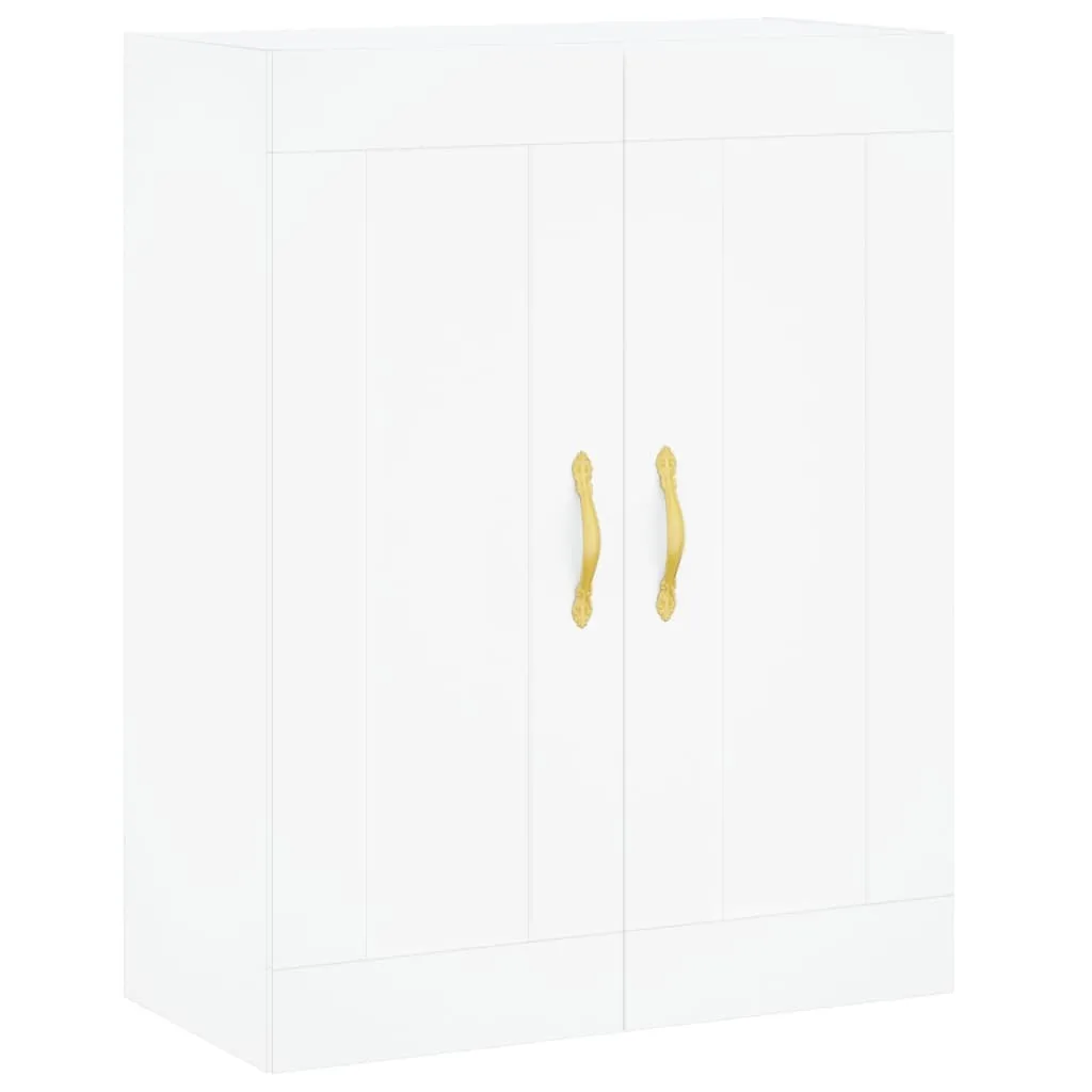 Armadio a Muro Bianco 69,5x34x90 cm | Mobiletto Salvaspazio in Legno