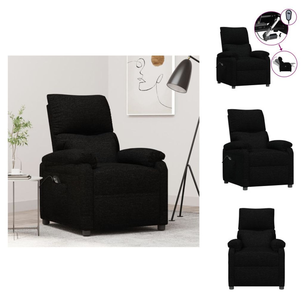 vidaXL Relaxsessel Elektrisch Schwarz Stoff - Sessel