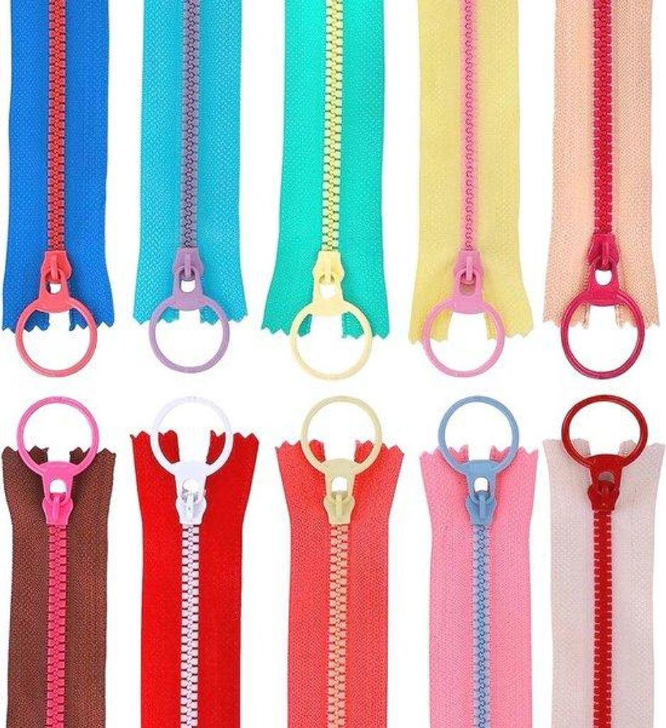 Unsichtbare Reißverschlüsse 30 cm - Set aus 10 farbenfrohen Reißverschlüssen für Schneider
