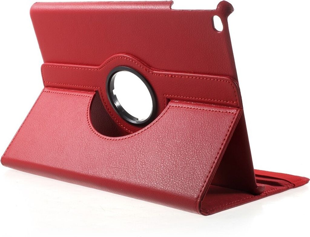 Peachy Schutz 360 Drehung Kunstleder Cover Flip - Kompatibel mit iPad 2017 2018 - rot