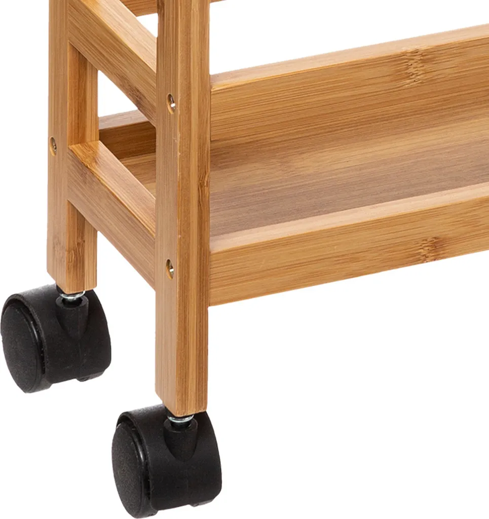Rangement mobile gain de place - Chariot en bambou 3 niveaux pour studio - 9