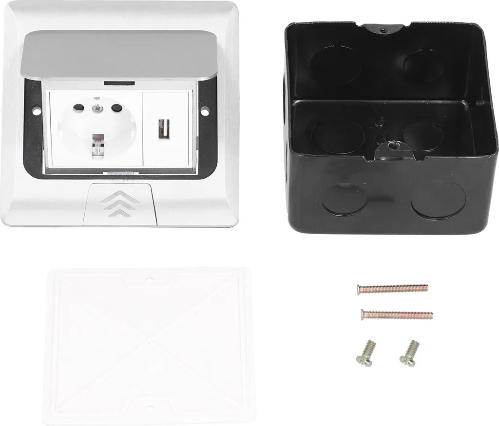 Prise de sol discrète pour îlot de cuisine avec chargeur USB 16A intégré
