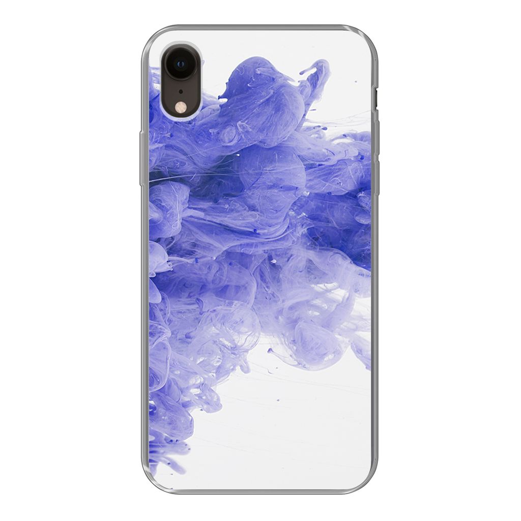 MuchoWow Handyhülle Schutzhülle Hülle für iPhone XR Tinte - Lila - Abstrakt Silikon Softcase Handy Hülle - Schutzdeckel