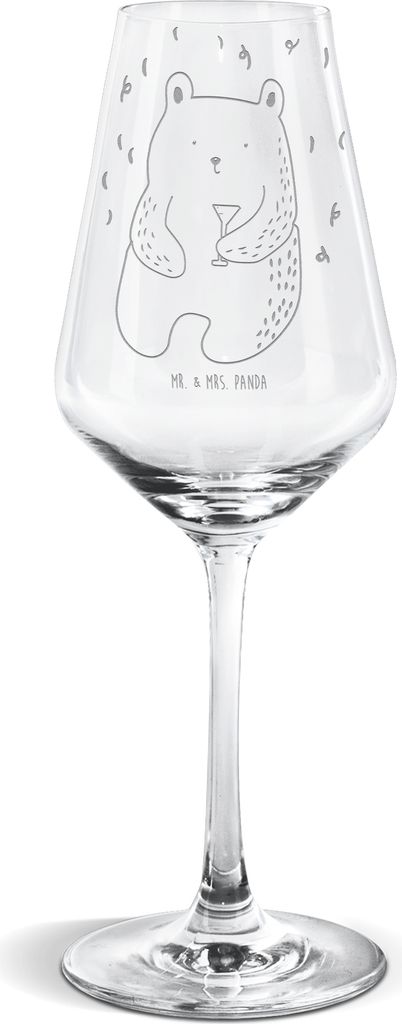 Mr. & Mrs. Panda Weinglas Bär Party - Transparent - Geschenk, Geburtstagsgeschenk, Weißweinkelch, wein glas, Für Weißwein, Lustig, Geburtstag, ...
