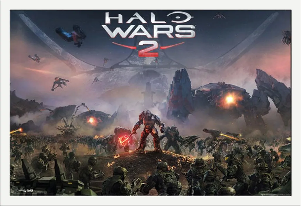 Poster Halo Wars 2 Encadré sous Verre Acrylique Cadre Blanc Shinsuke MDF