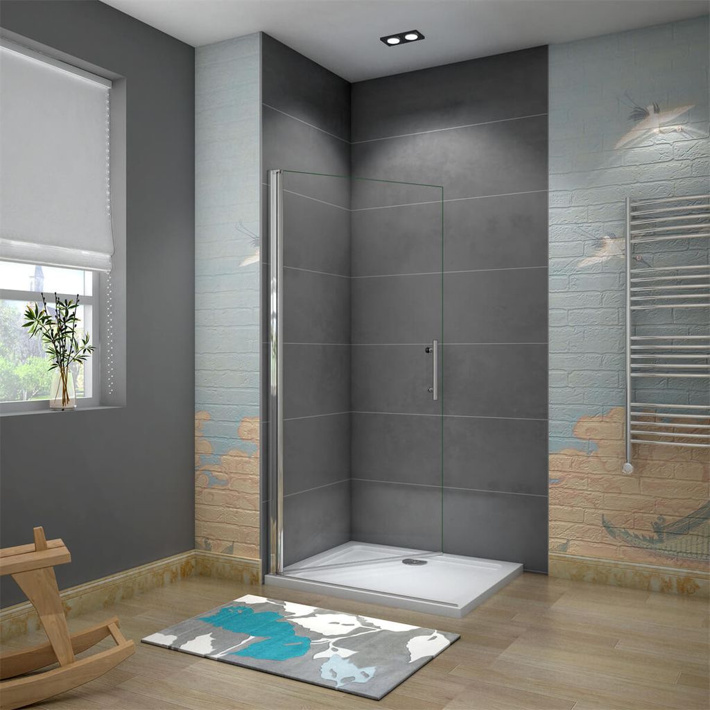 90cm(845-865mm) 180cm 6mm Nano Glas Drehwand Walk in Dusche Duschwand Trennwand