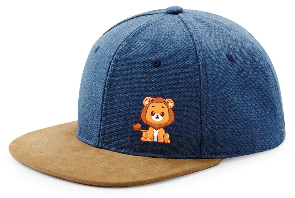 Huuraa Cappy Mütze Löwe Comic Denim Baumwolle und Polyester Snapback Kappe Geschenkidee