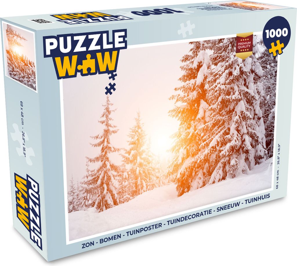 MuchoWow Puzzle 1000 Teile Sonne - Bäume - Schnee - Erwachsene - Rätsel