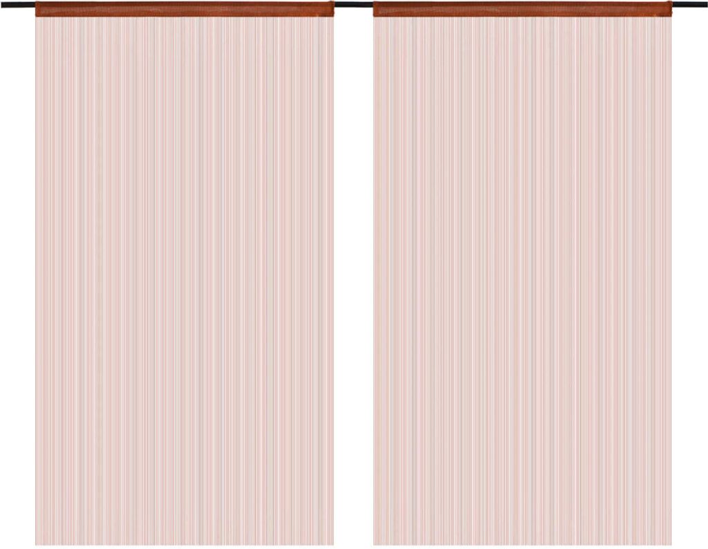 2 Pz Tende a Fili 100x250 cm Marroni Immagine del prodotto 