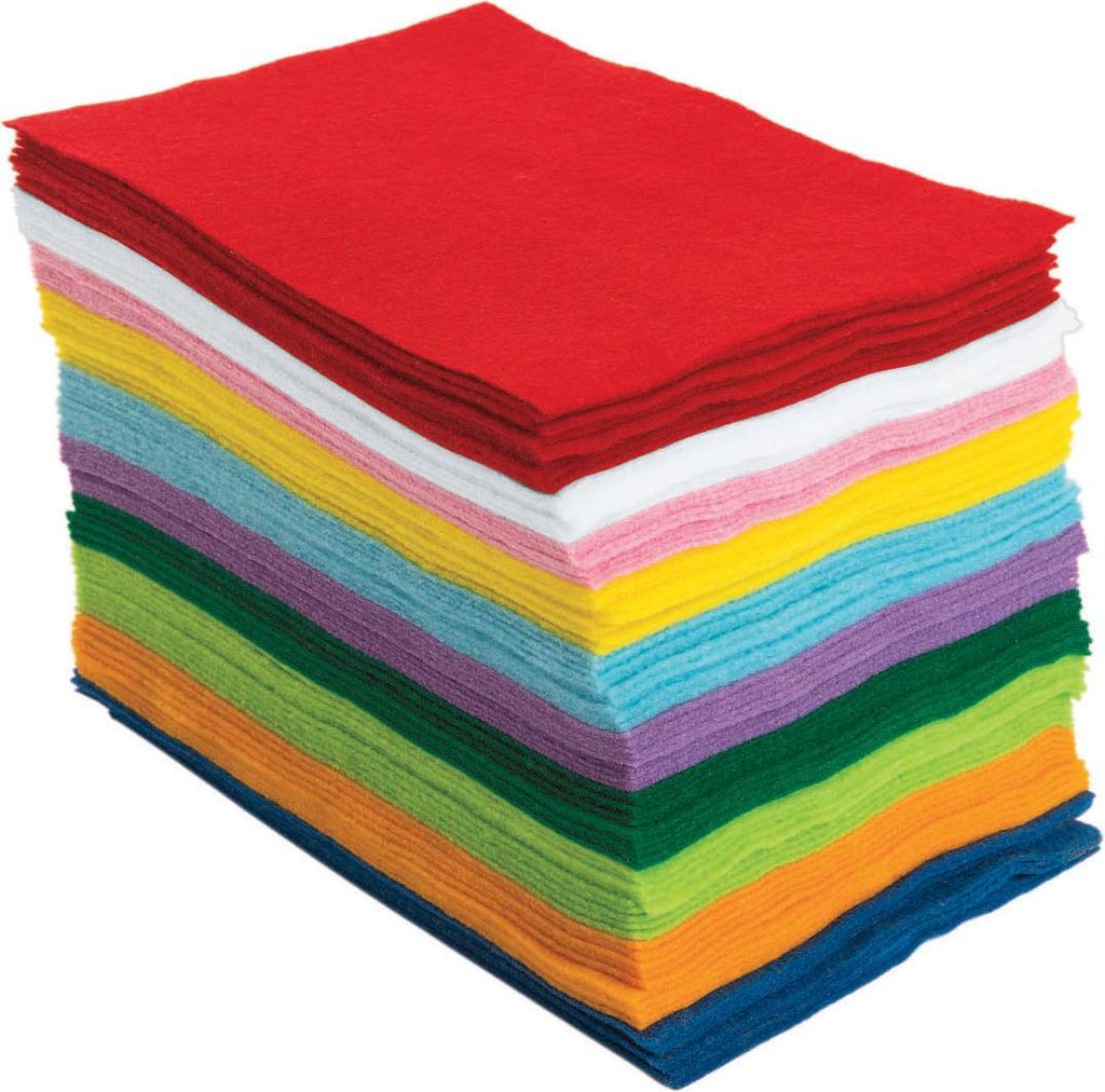 Colorations Filz Bastelset - 100 Blätter in 10 Farben für kreativen Spaß