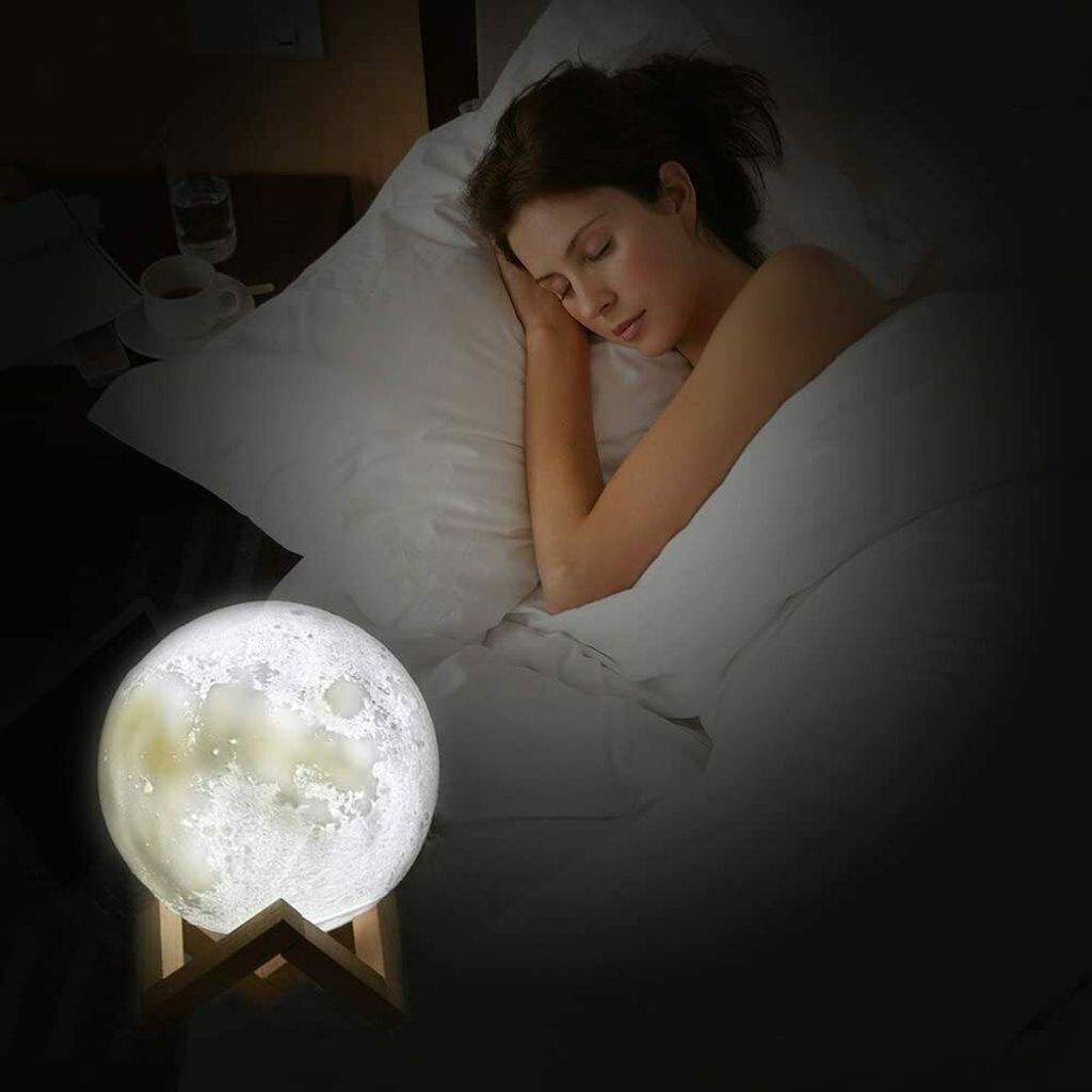 LED Mond Lampe 3D Standleuchten Nachtlicht Nachttischlampe Dimmbare Touch Lampe 
