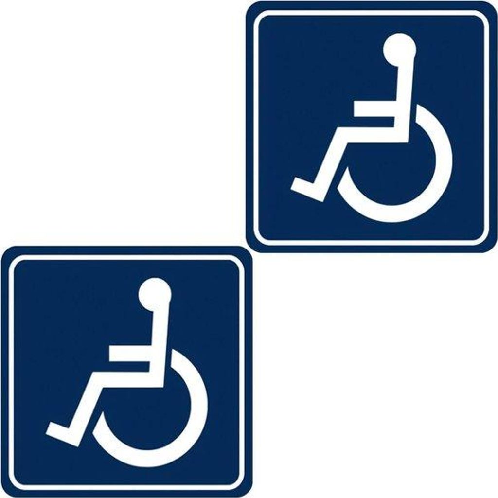 Behindertenausweis Autosticker Blau 2er Set