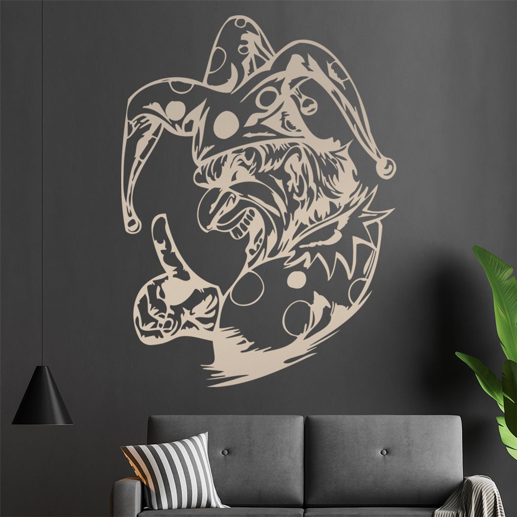 Harlekin Wandtattoo in 6 Größen - Wandaufkleber Wall Sticker - Dekoration, Küche, Wohnzimmer, Schlafzimmer, Badezimmer