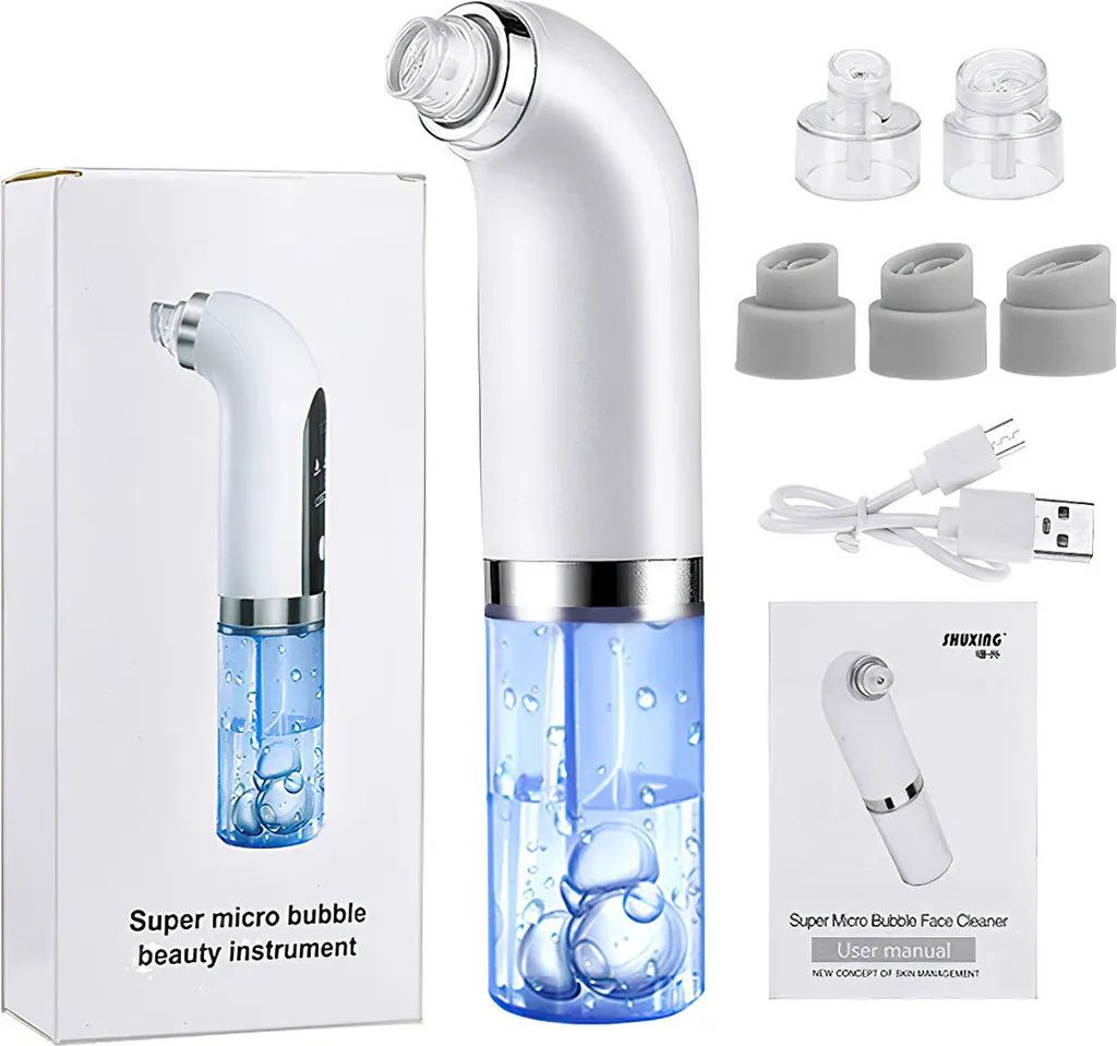 Electric Mitesserentferner,Porenreiniger, IPX6 wasserdicht,Vakuum Pore Cleaner,3 Stunden Akkulaufzeit, 3 Modi, 3 Saugstufen,6 Silikonspitzen