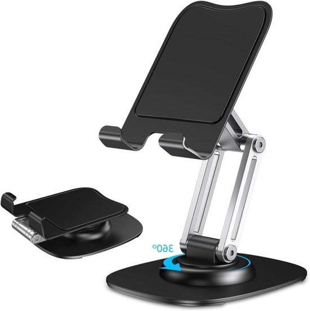 Telefonhalter, 360-Grad-Drehhalter mit verstellbarer Basis, falten und tragbar