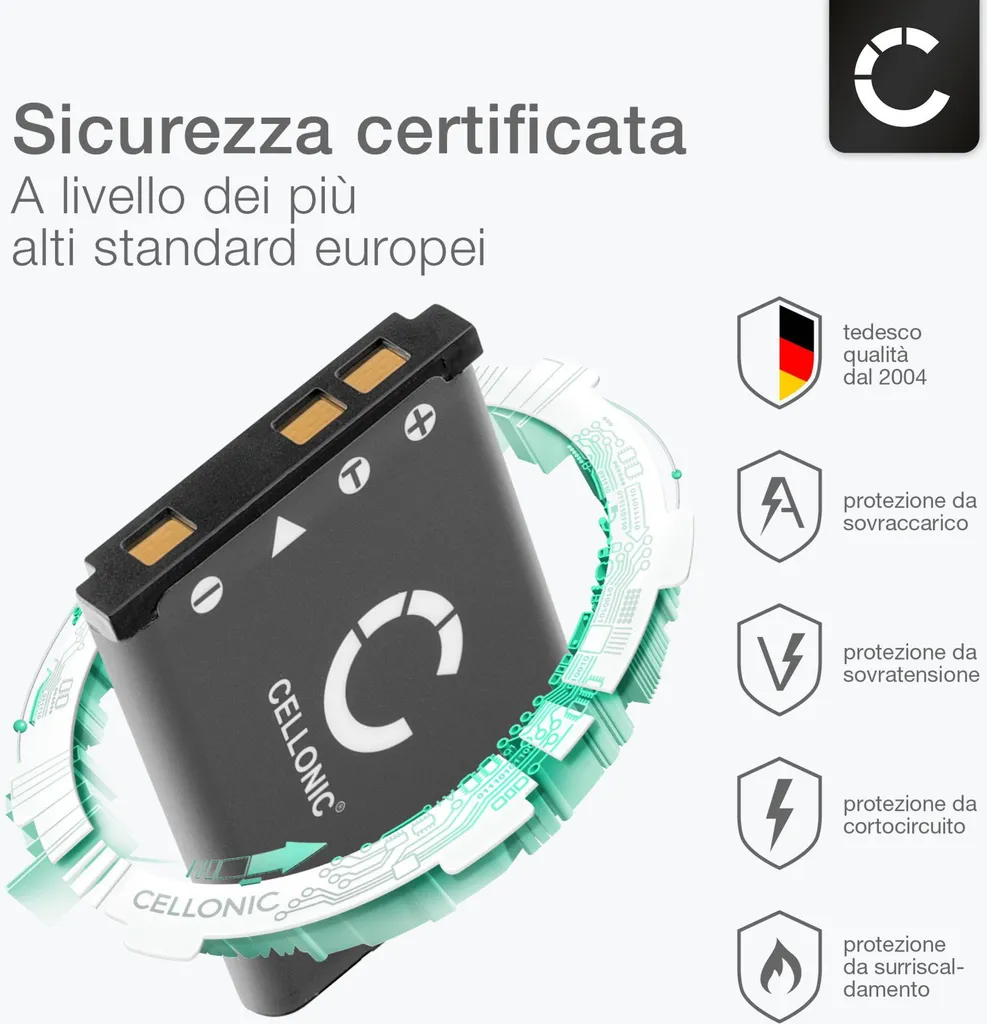 Batteria Vhbw Per Fotocamera Maginon Performic S5, 650mAh, Li-Ion