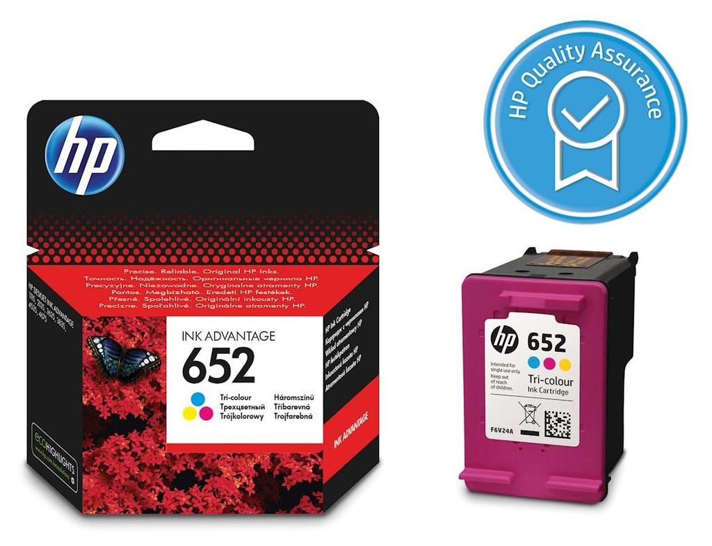 Tříbarevná inkoustová kazeta HP F6V24AE č. 652 Obrázek produktu 
