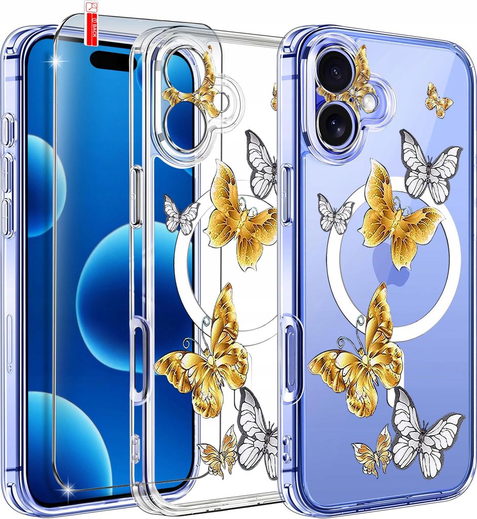 iPhone 16 Hülle | Designs, für Magsafe, Transparente Hülle | + 9H Glas