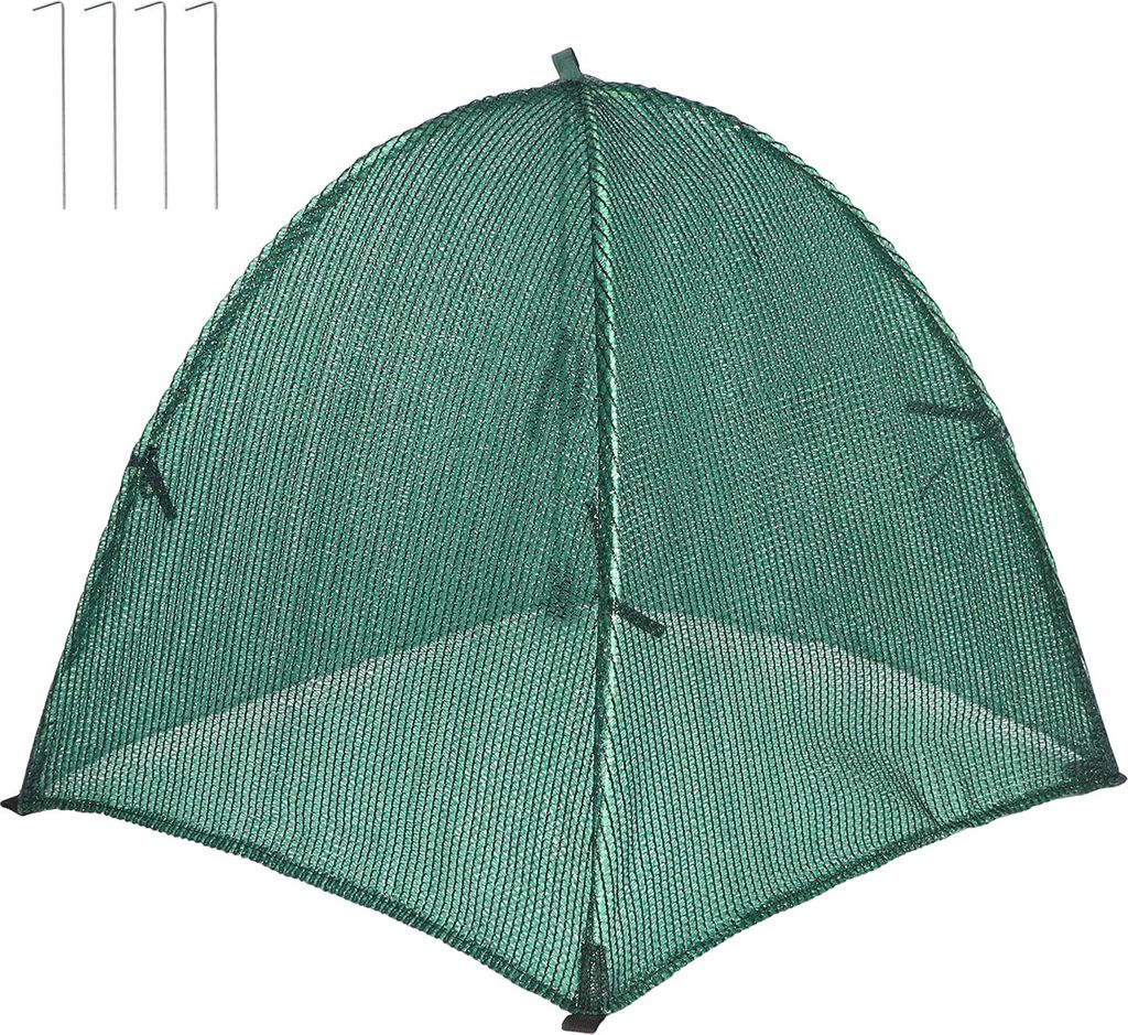 Pflanzenzelt-Abdeckung mit Pfahl für den Außenbereich, Garten, Obst und Gemüse, Pflanzenschattennetz, Netzabdeckung, Vogelschutz, Tierschutz