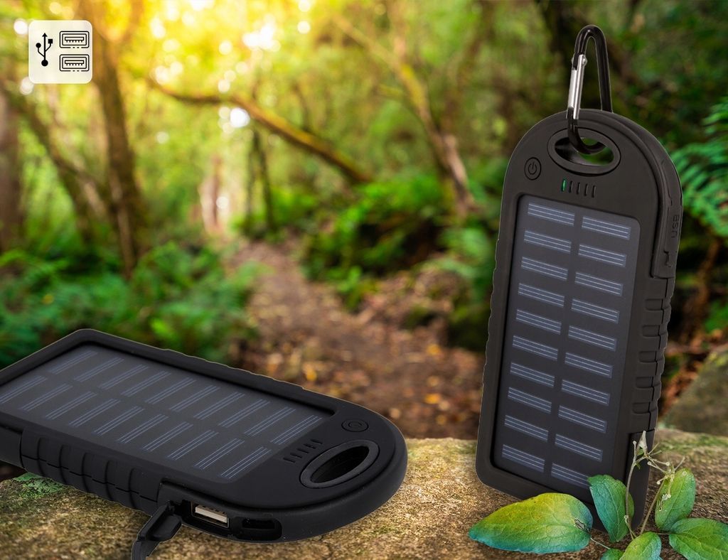 Solar-Powerbank Setty 5000 mAh Schwarz Produktbild 2