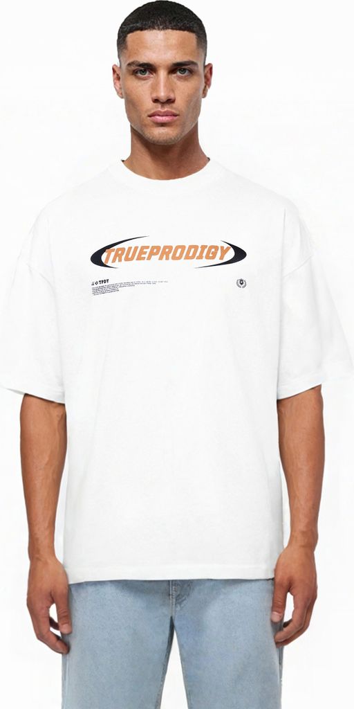 Ravi Herren Oversize-Shirt Logoprint Rundhals dicker Stoff Rundhals