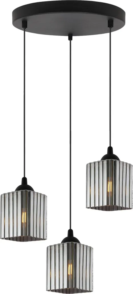 Suspension triple pour table à manger : modèle chic Riffle E27