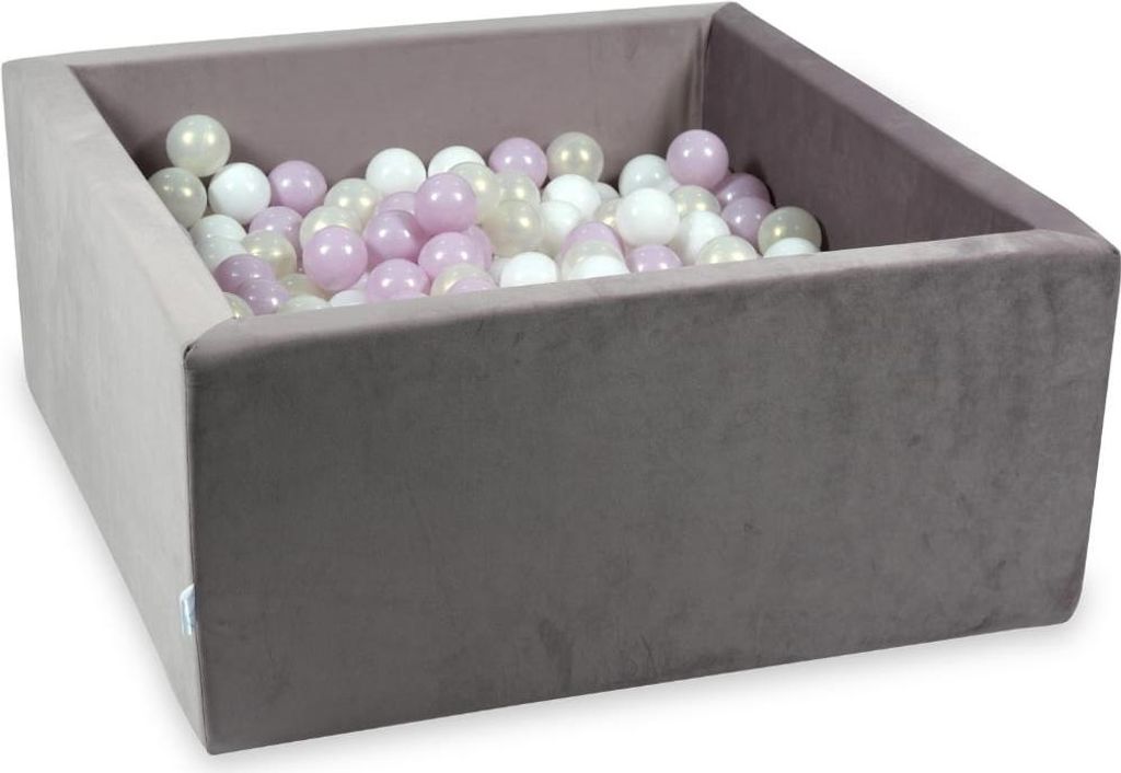 Bällebad 400 Stück 90x90x40 Velvet lilac: weiß, hellrosa perle, opaleszierend