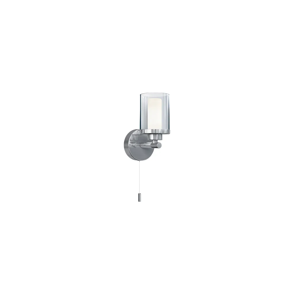 Applique murale étanche IP44 VISTA contre l'humidité - Chrome et Verre