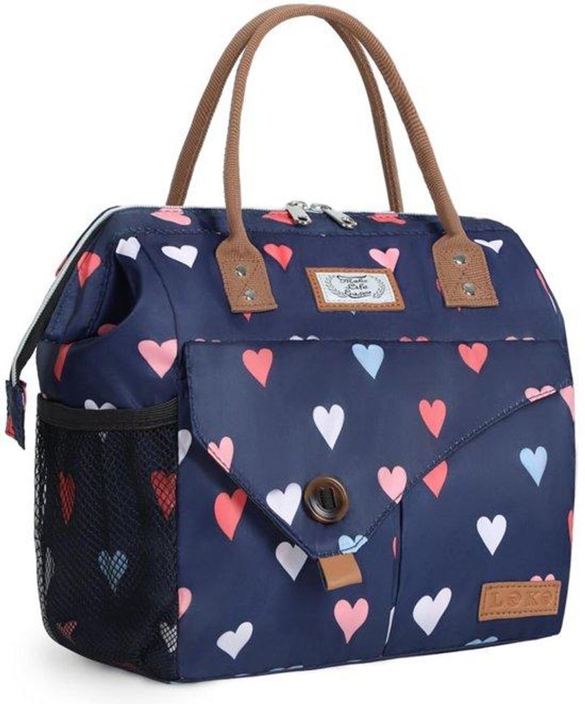 Isolierende Reise-Tas für Frauen 10L Kleine Reise-Tas für Arbeit, Picknick, Outdoor (Farbenfrohe Herzen)