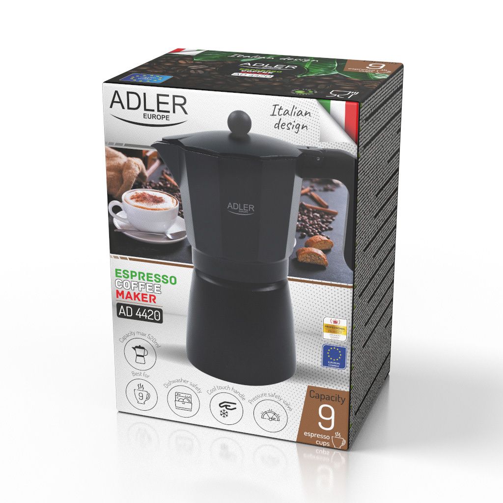 Adler AD 4420 Caffettiera espresso/moka per fornello, 450