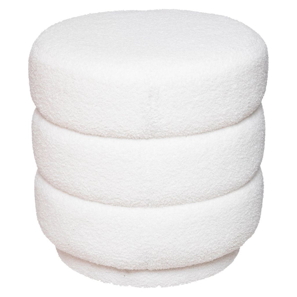 Hocker "Sinan" - weiß - Bouclé - Atmosphera créateur Produktbild 
