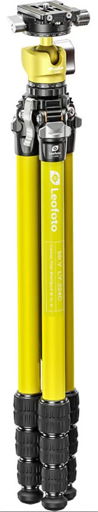 Trépied carbone Leofoto LY-224C Mr.Y avec rotule LH-25 R Yellow stable