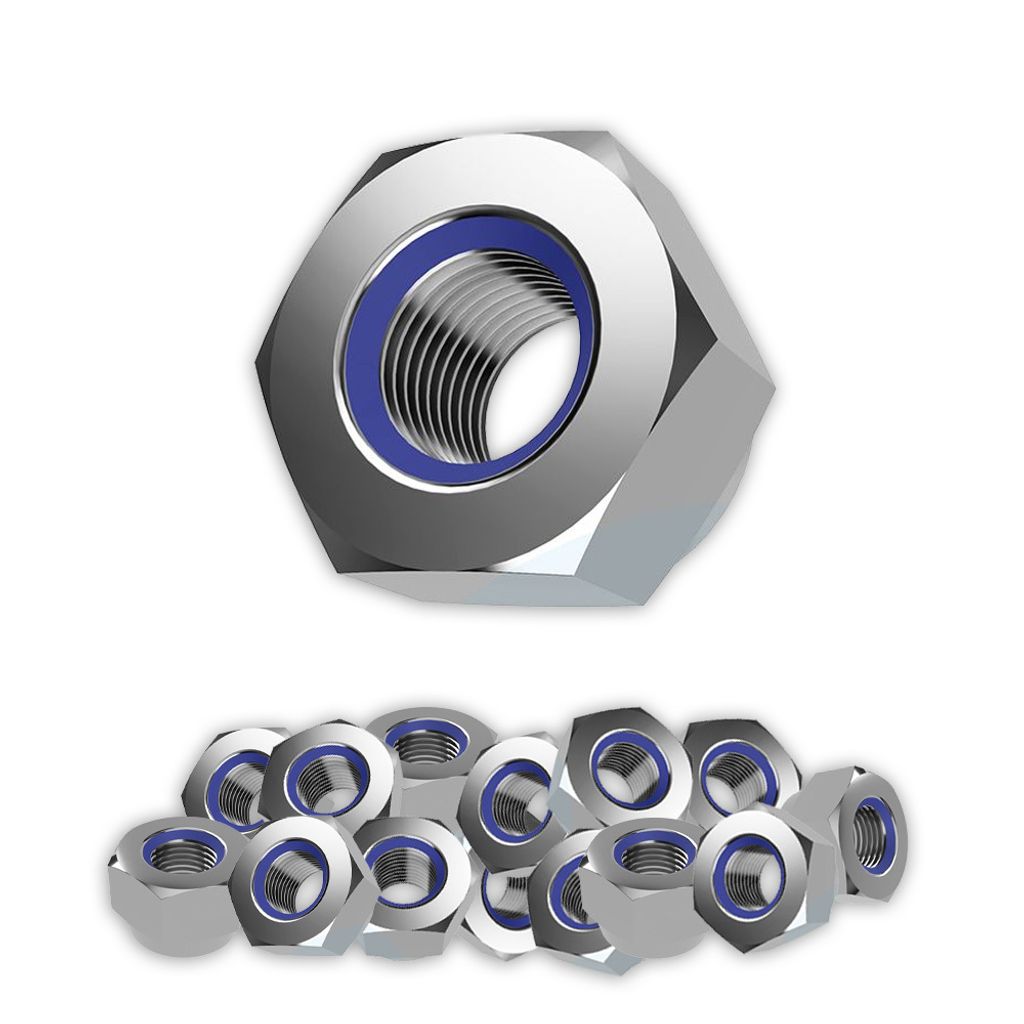 Selbstsichernde Muttern M10 Edelstahl V2A 304 DIN 985 25 Stk.
