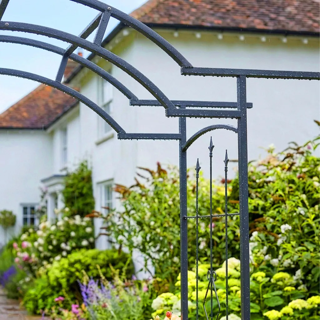 Arche décorative en acier noir résistant aux intempéries pour extérieur - 8