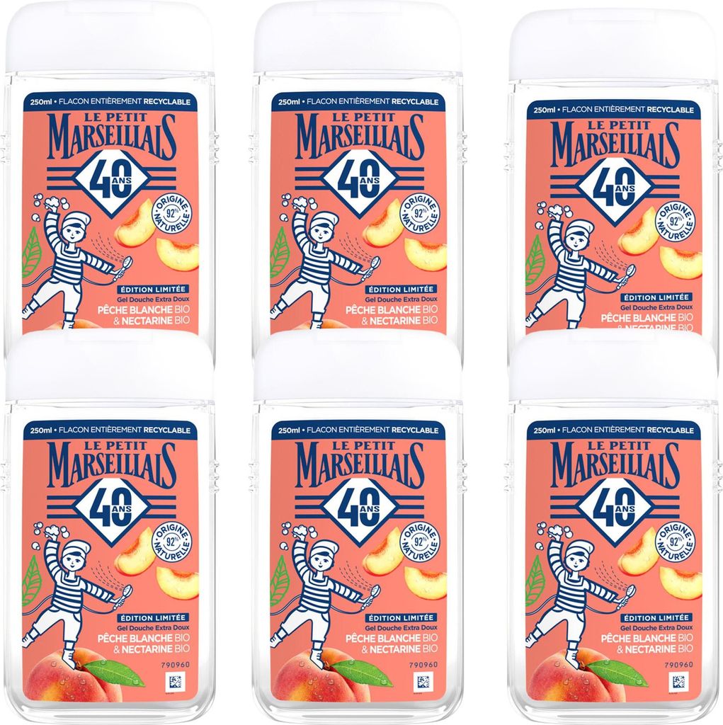 Le Petit Marseillais Duschgel Pfirsich & Nektarine 6x250ml – Frischer Duft