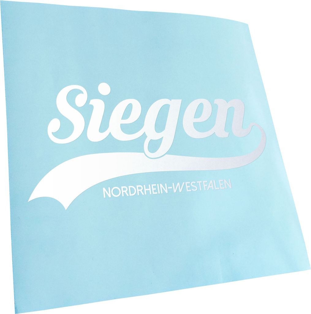 Kiwistar - Autoaufkleber - Siegen Nordrhein-Westfalen - Mattweiss - 40x19cm - Aufkleber für Auto, Laptop, Fahrrad, LKW, Motorrad mehrfarbig JDM De...