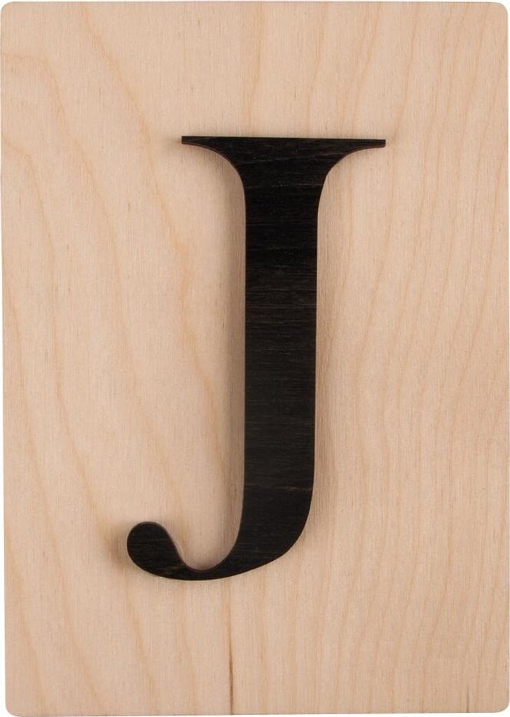 Rayher Hobby Buchstabe J schwarz 10,5x14,8cm Holz