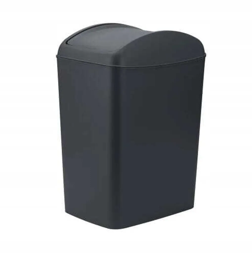 Corbeille 20L pliable anthracite gain de place avec structure renforcée - 2