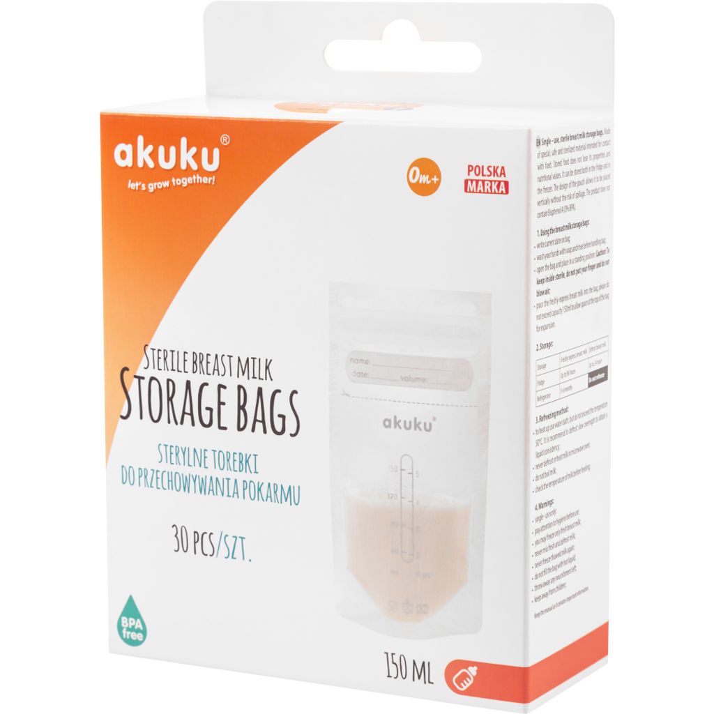 Sterile Beutel für die Lagerung von Milch und Lebensmitteln Akuku 150ml 30pcs