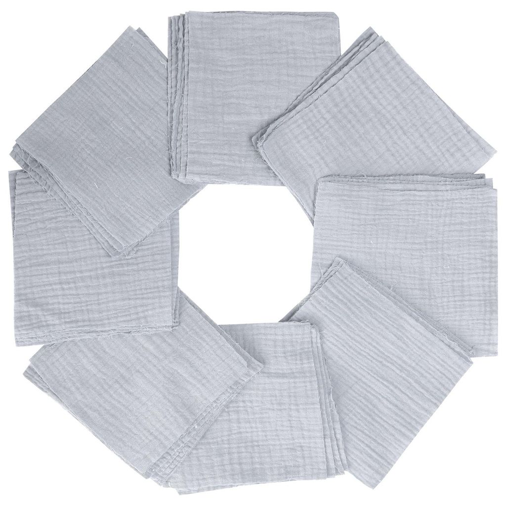 Set 50 Coupons gaze coton patchwork DIY - 20x20 cm - Hellgrau | by Craft Loom
