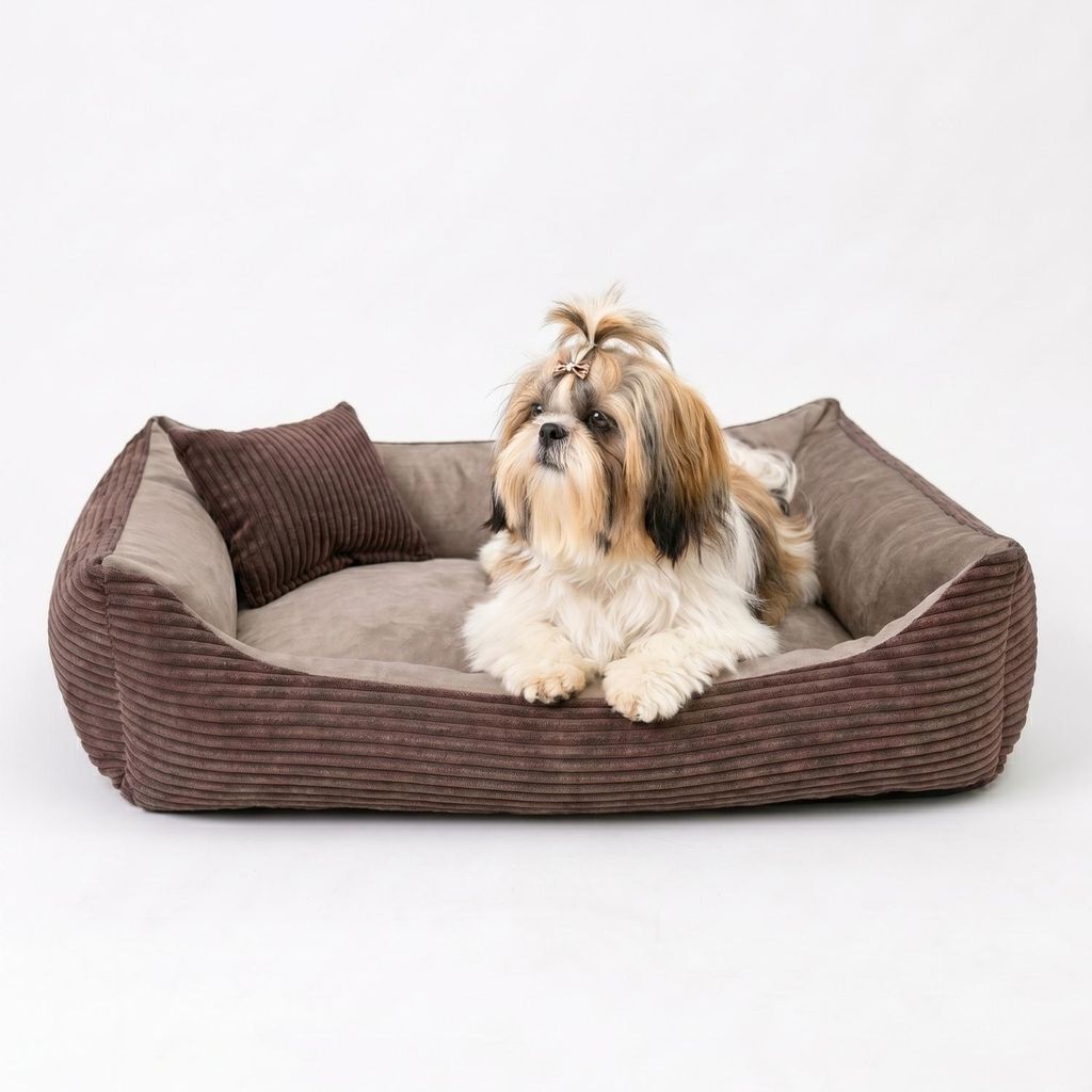 4L Textil MOLLY Kuscheliges Cord Hundebett kleine Hunde Produktbild 
