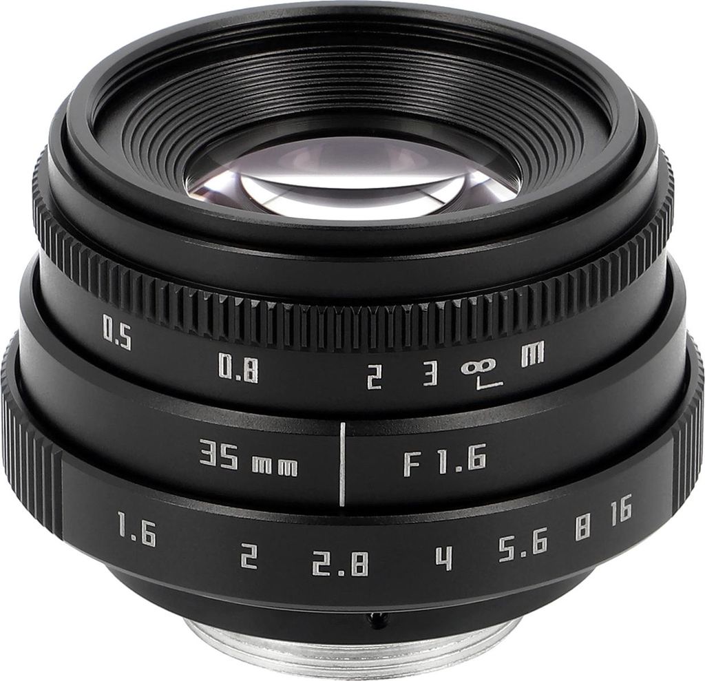 35mm F1.6 C-Mount Objektiv Schwarz - Manuelles APS-C Portrait- & Cine-Objektiv aus Metall