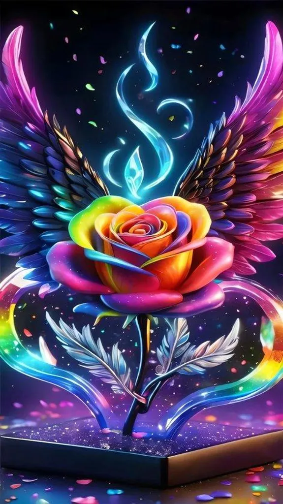Décoration Salon DIY : Kit Diamond Painting XXL Ailes d'Ange et Roses