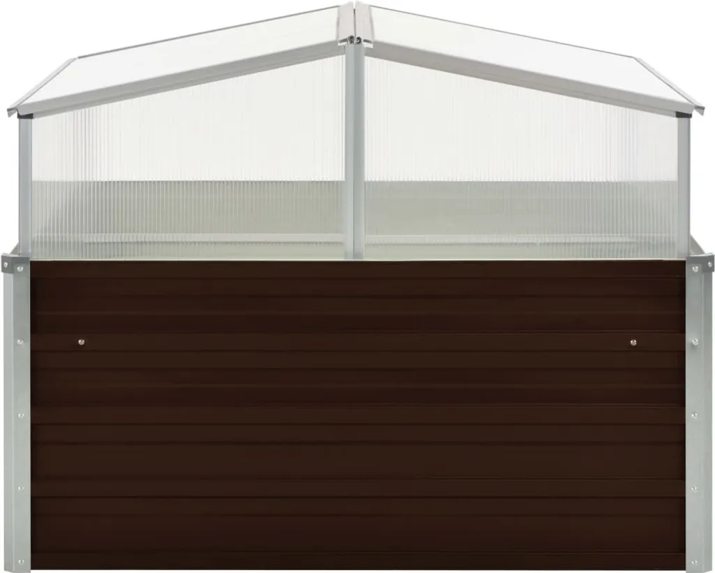 Serre de jardin brune 100x100x85 cm vidaXL en acier galvanisé robuste