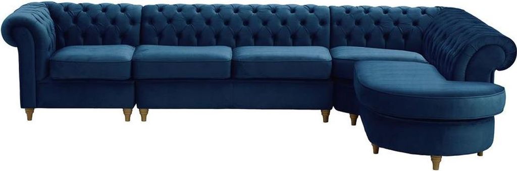 Chesterfield Modul-Ecksofa, rechts-Velluto 11-wax black