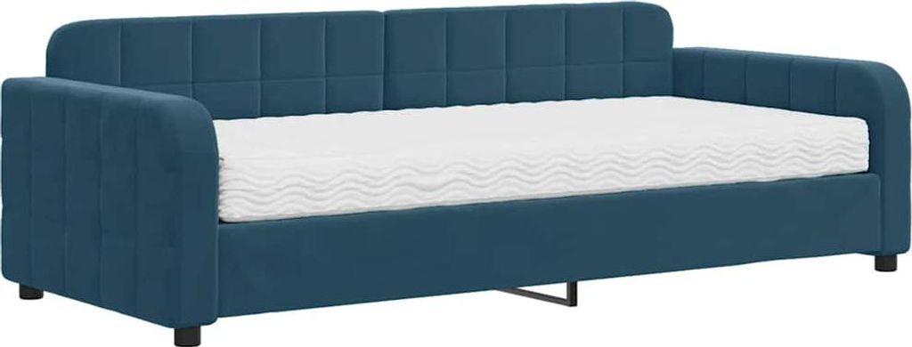 vidaXL Tagesbett mit Matratze Blau 90x200 cm Samt