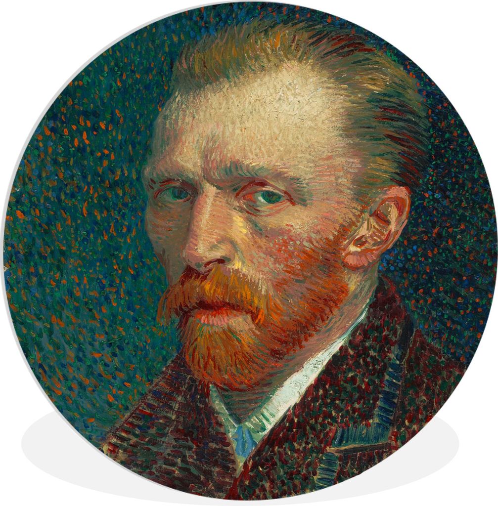 MuchoWow Rundes Wandbild - Runde Bilder Selbstporträt - Vincent van Gogh Ø 90 cm Kreis Wanddekoration Kunststoff - Wandkreis - Wandschmuck - Wa...