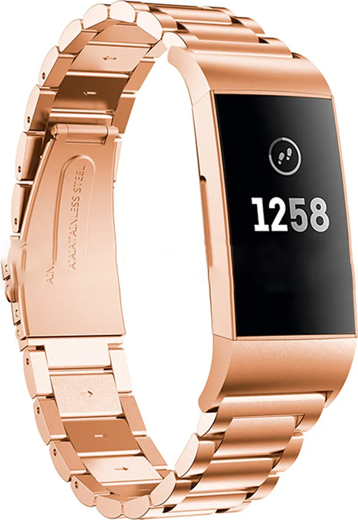 Upgrade Fitbit Charge 3 Oro Rosa | Cinturino Acciaio INF Fashion - 1